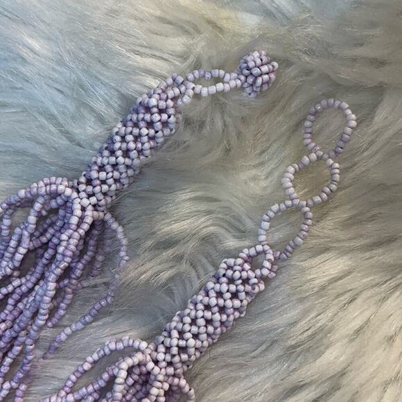 NEW Beautiful Lilac Handmade Beaded Necklace - Picture 5 of 5